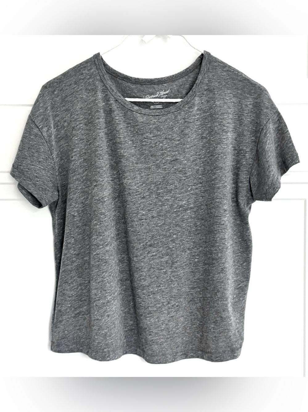 Universal Thread Short-Sleeve Vintage Crewneck Relaxed Tee Gray, XS
